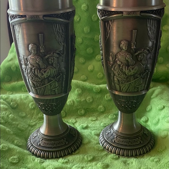 Beautiful Pair,Pewter Wine Goblet/ Chalice - Picture 2 of 13